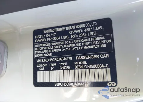 2018 Infiniti Qx30 Premium from USA, damaged, VIN SJKCH5CR0JA044179